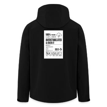 over it - Men’s Recycled Softshell Jacket by Stanley/Stella - black - Back - AI Model Male 185 light (185cm)