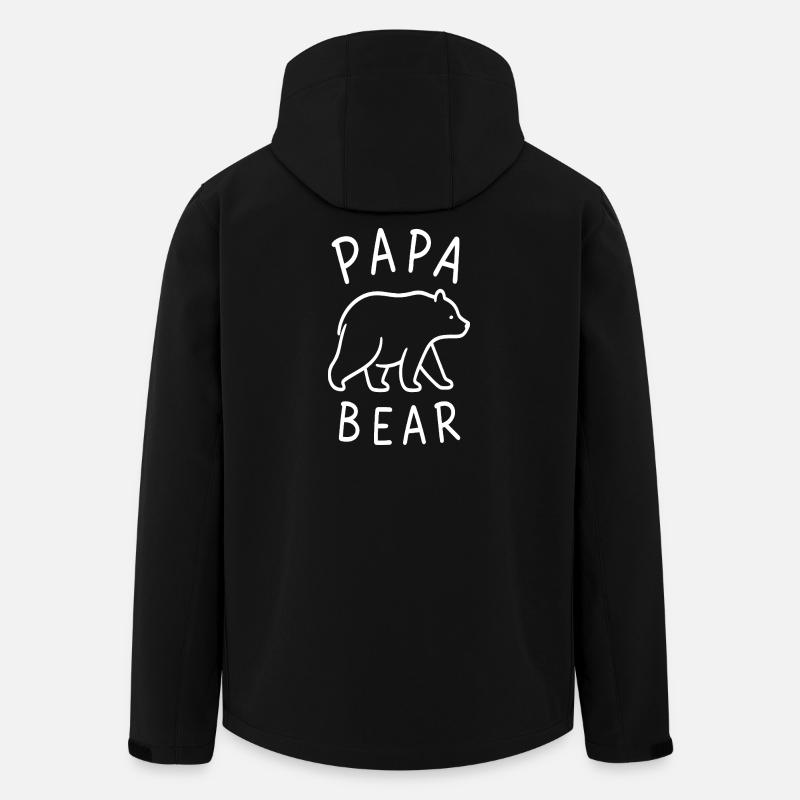 Papa Bear Motif - Men’s Recycled Softshell Jacket by Stanley/Stella - black