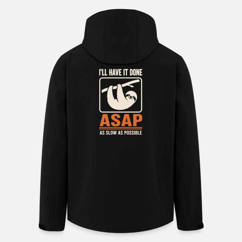 ASAP Slow Sloth Motif - Men’s Recycled Softshell Jacket by Stanley/Stella - black