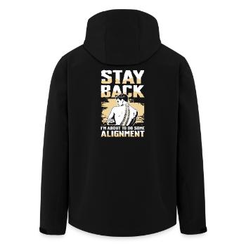 Retreat I'm doing an alignment - Men’s Recycled Softshell Jacket by Stanley/Stella - black - Back - AI Model Male 185 light (185cm)