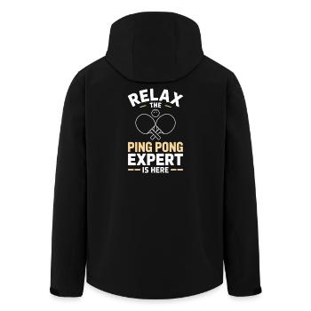 Table Tennis Ping Pong Table Tennis Player Gift - Men’s Recycled Softshell Jacket by Stanley/Stella - black - Back - AI Model Male 185 light (185cm)