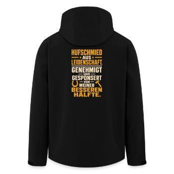 Hufschmied Aus Leidenschaft Genehmigt Gesponsert - Recycelte Männer Softshell-Jacke von Stanley/Stella - Schwarz - Hinten - AI Model Male 185 light (185cm)