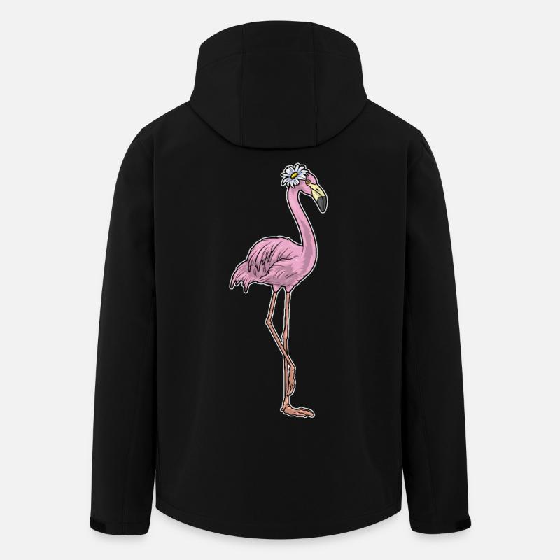 Flamingo Daisy Flowers - Men’s Recycled Softshell Jacket by Stanley/Stella - black