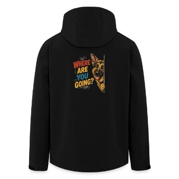 Chien curieux, regard amusant - Veste softshell homme en polyester recyclé Stanley/Stella - noir - Dos - AI Model Male 185 light (185cm)