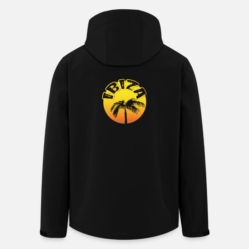 IBIZA revendique rond avec palmier - Veste softshell homme en polyester recyclé Stanley/Stella - noir