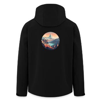 Wandern - Recycelte Männer Softshell-Jacke von Stanley/Stella - Schwarz - Hinten - AI Model Male 185 light (185cm)