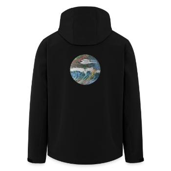 Seagull - Men’s Recycled Softshell Jacket by Stanley/Stella - black - Back - AI Model Male 185 light (185cm)