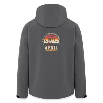 Millésime Anniversaire Avril 1977 April 1977 - Veste softshell homme en polyester recyclé Stanley/Stella - noir - Dos - AI Model Male 185 light (185cm)