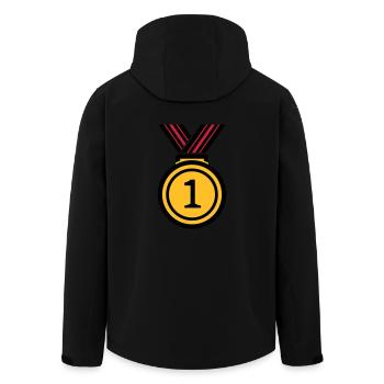 Siegermedallie - Men’s Recycled Softshell Jacket by Stanley/Stella - black - Back - AI Model Male 185 light (185cm)