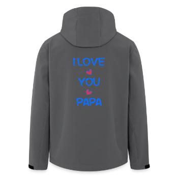 PAPA. VATERTAG. FROHER VATERTAG. ALLES GUTE ZUM GEBURTSTAG - Recycelte Männer Softshell-Jacke von Stanley/Stella - Schwarz - Hinten - AI Model Male 185 light (185cm)