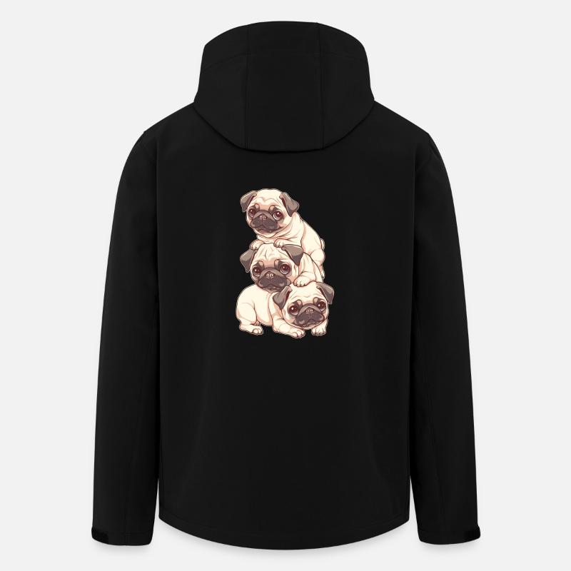 Mops Stapel - Recycelte Männer Softshell-Jacke von Stanley/Stella - Schwarz