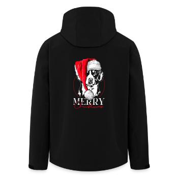 Santa Entlebucher Mountain Dog Merry Christmas Dogs - Men’s Recycled Softshell Jacket by Stanley/Stella - black - Back - AI Model Male 185 light (185cm)