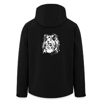 Collie Langhaar Hundeportrait Hunde Hund Wilsigns - Recycelte Männer Softshell-Jacke von Stanley/Stella - Schwarz - Hinten - AI Model Male 185 light (185cm)