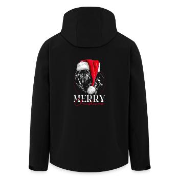 Père Noël GÉANT SCHNAUZER Joyeux Noël Wilsigns - Veste softshell homme en polyester recyclé Stanley/Stella - noir - Dos - AI Model Male 185 light (185cm)
