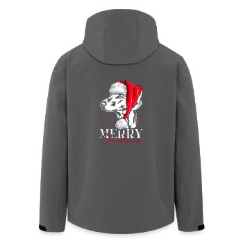 Père Noël Joyeux Noël Lévriers Wilsigns - Veste softshell homme en polyester recyclé Stanley/Stella - noir - Dos - AI Model Male 185 light (185cm)