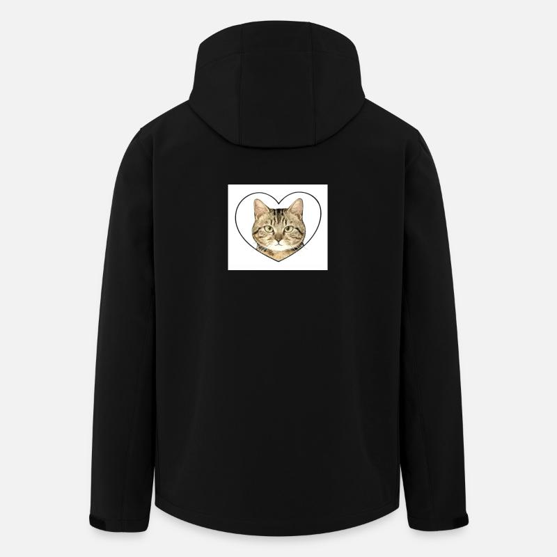 Cœur felin : portrait chat - Veste softshell homme en polyester recyclé Stanley/Stella - noir