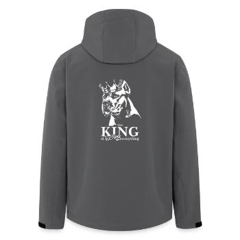 Dogo Argentino Roi de tout Chiens Wilsigns - Veste softshell homme en polyester recyclé Stanley/Stella - noir - Dos - AI Model Male 185 light (185cm)