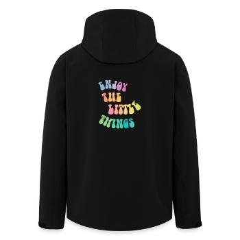 Profitez des petites choses - Idée cadeau - Cadeau - Veste softshell homme en polyester recyclé Stanley/Stella - noir - Dos - AI Model Male 185 light (185cm)