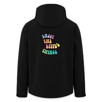 Enjoy little things - Gift idea - Gift - Men’s Recycled Softshell Jacket by Stanley/Stella - black - Back - AI Model Male 185 light (185cm)