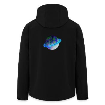 Bleu brillant - Veste softshell homme en polyester recyclé Stanley/Stella - noir - Dos - AI Model Male 185 light (185cm)