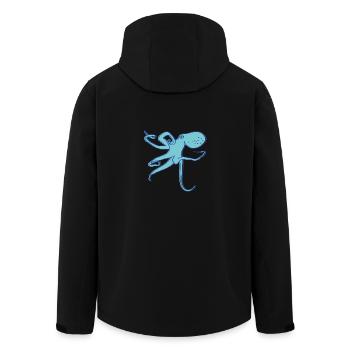 Tintenfisch - Recycelte Männer Softshell-Jacke von Stanley/Stella - Schwarz - Hinten - AI Model Male 185 light (185cm)