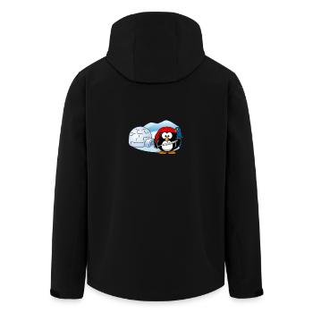 Piratenpinguin mit Schwert, Papagei und Iglu. - Recycelte Männer Softshell-Jacke von Stanley/Stella - Schwarz - Hinten - AI Model Male 185 light (185cm)