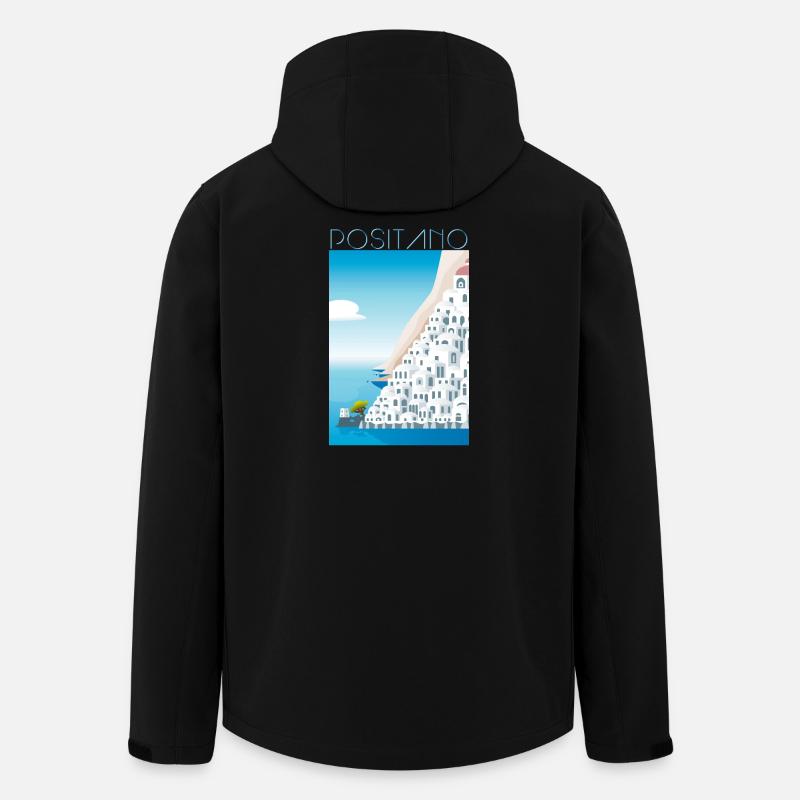 Positano CostaMaisons Blanches Blu - Veste softshell homme en polyester recyclé Stanley/Stella - noir