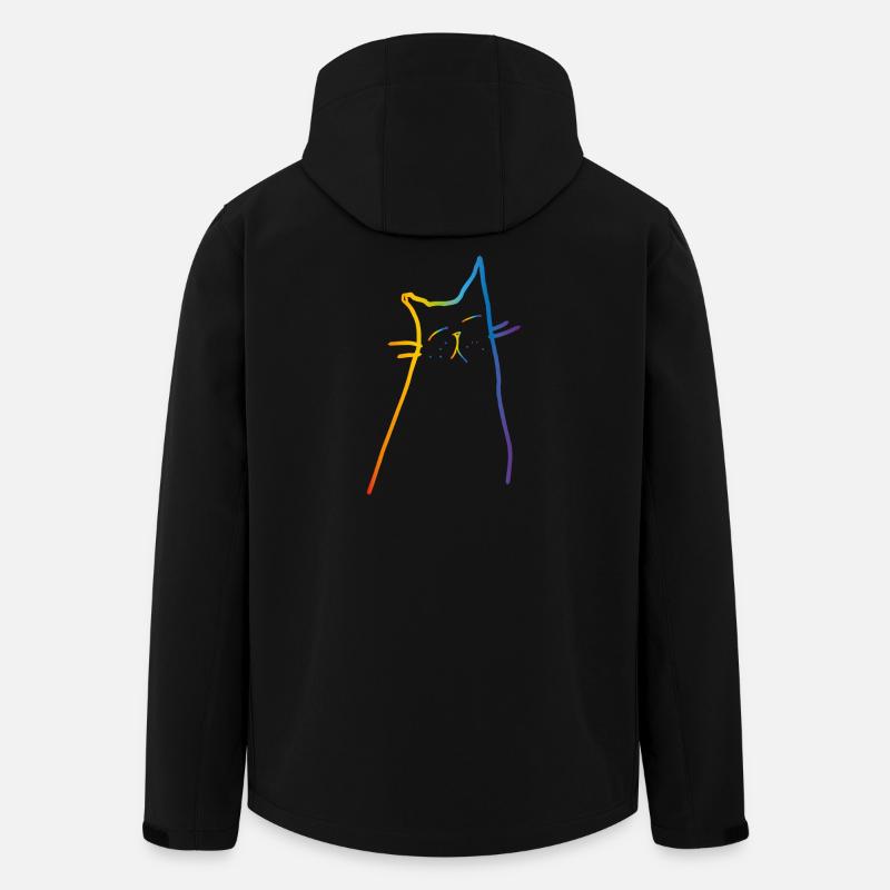 Rainbow Cat - Recycelte Männer Softshell-Jacke von Stanley/Stella - Schwarz