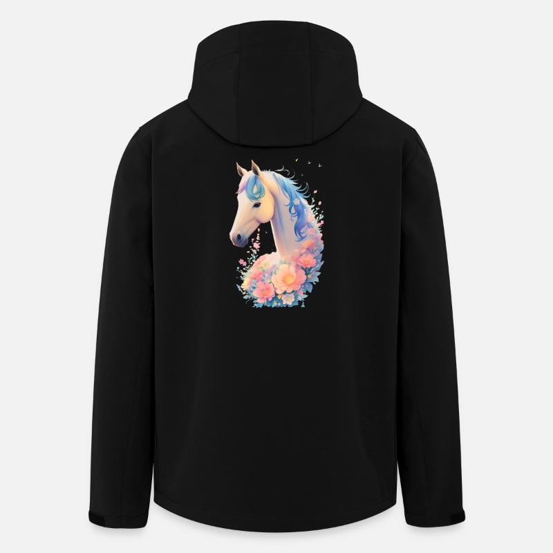 Blütenpferdchen - Recycelte Männer Softshell-Jacke von Stanley/Stella - Schwarz