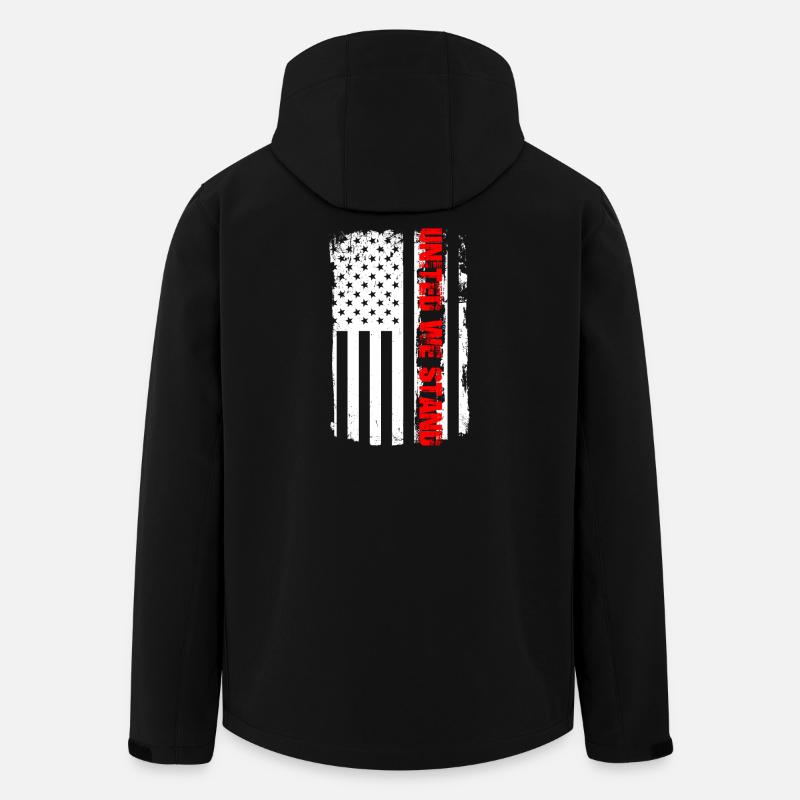 Amerikanische Flagge mit AMERICAN - Recycelte Männer Softshell-Jacke von Stanley/Stella - Schwarz