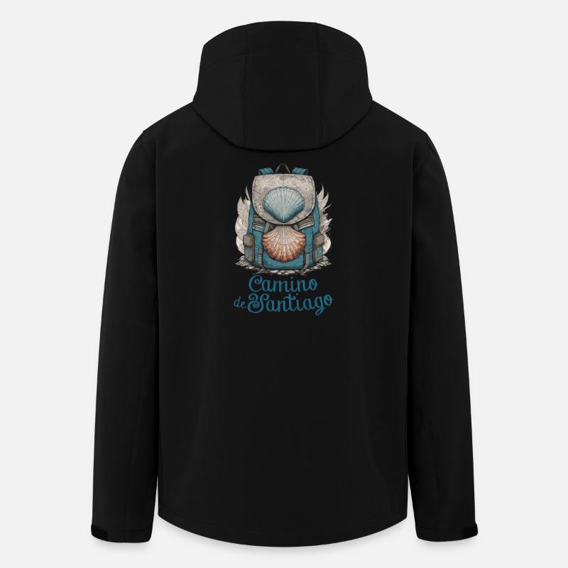 Jakobsweg, Pilger, Jakobsweg - Recycelte Männer Softshell-Jacke von Stanley/Stella - Schwarz