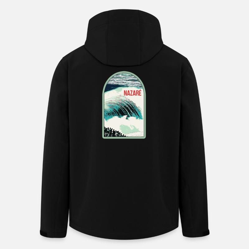 Wellen von Nazaré, Surfparadies - Recycelte Männer Softshell-Jacke von Stanley/Stella - Schwarz