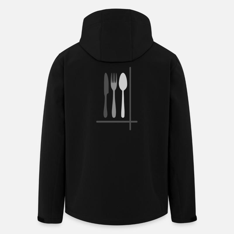 Besteck Silhouetten Minimalistisch - Recycelte Männer Softshell-Jacke von Stanley/Stella - Schwarz