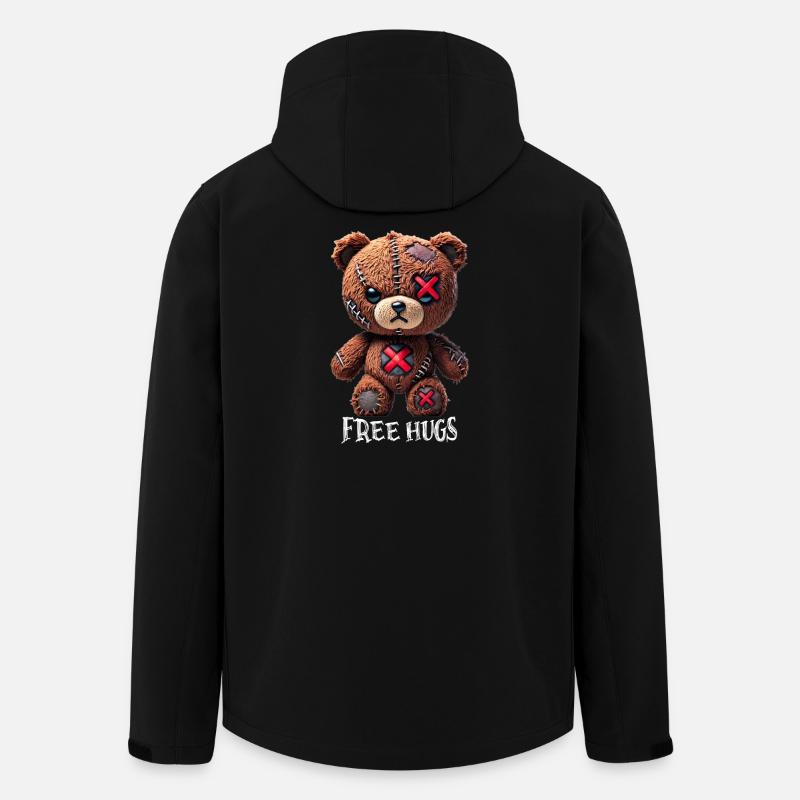 Free Hugs Teddy Bear - Men’s Recycled Softshell Jacket by Stanley/Stella - black