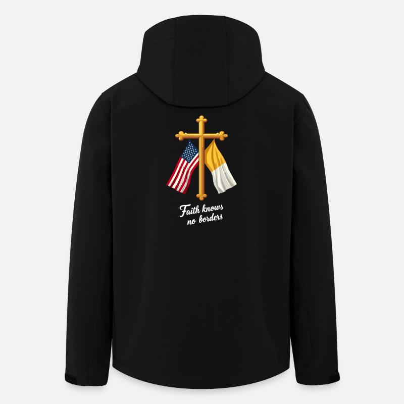 Drapeau américain et du Vatican - Veste softshell homme en polyester recyclé Stanley/Stella - noir
