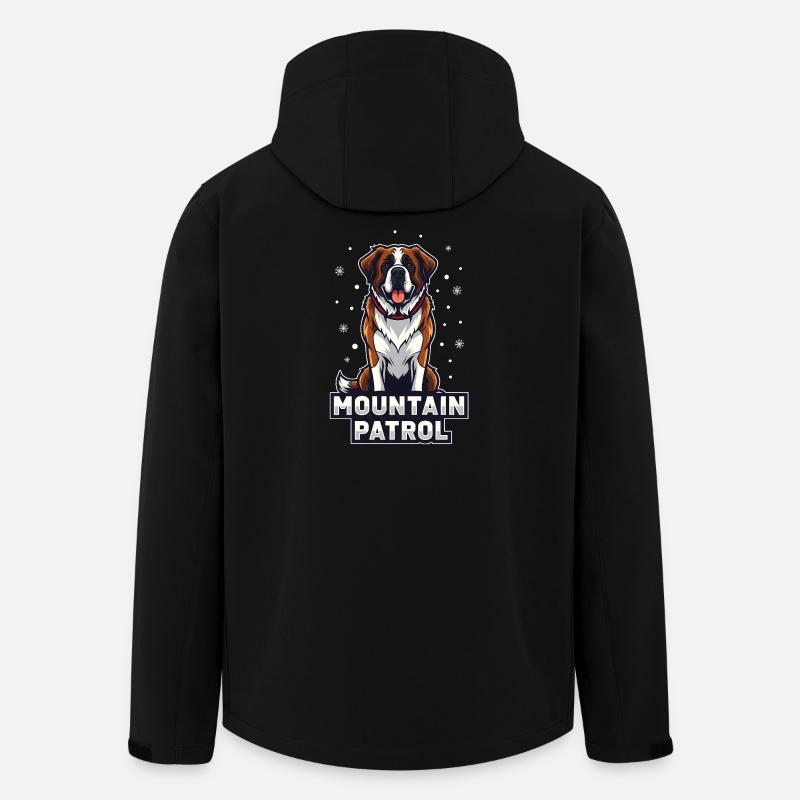 Bernhardiner Mountain Patrol Hundedesign - Recycelte Männer Softshell-Jacke von Stanley/Stella - Schwarz