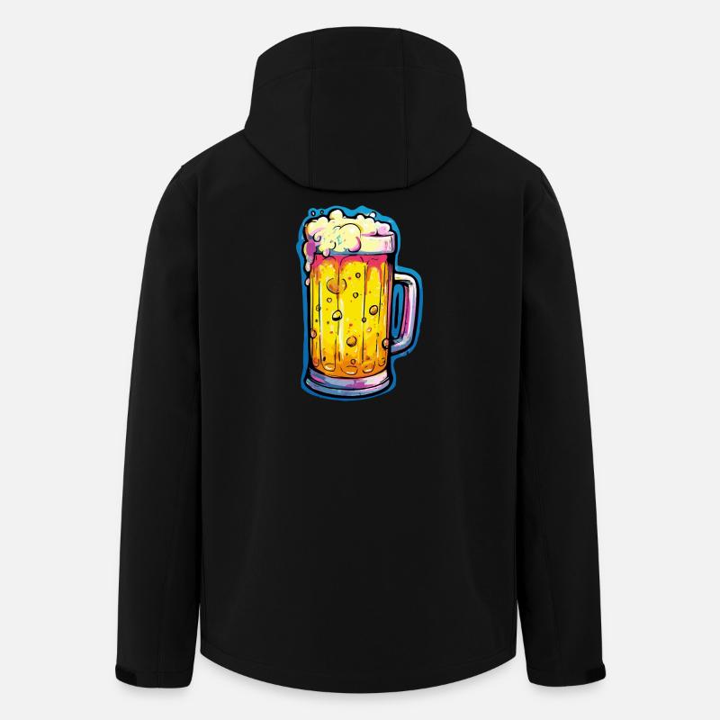 Bier Comic Bierglas - Recycelte Männer Softshell-Jacke von Stanley/Stella - Schwarz