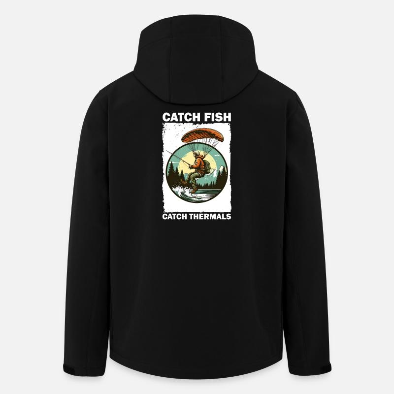 Adventurous angler with climbing board - Men’s Recycled Softshell Jacket by Stanley/Stella - black
