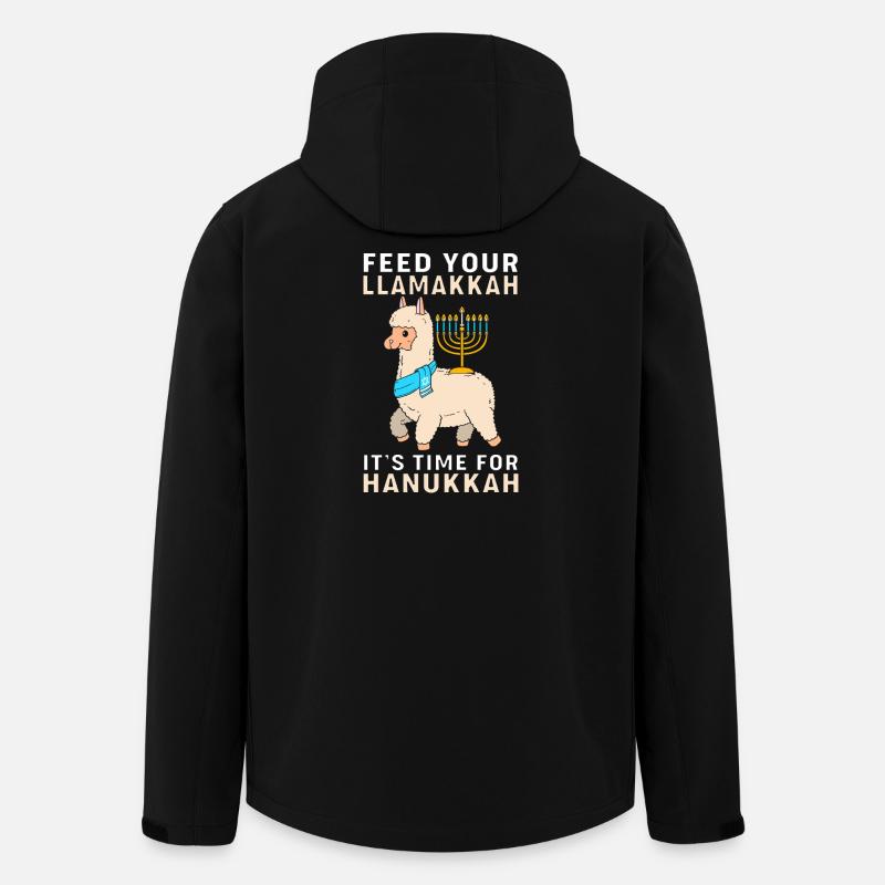 Chanukkah Hanukah Hanukkah Llama - Men’s Recycled Softshell Jacket by Stanley/Stella - black