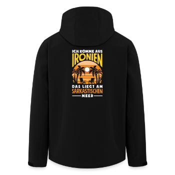 Je viens des ironies – Mer sarcastique - Veste softshell homme en polyester recyclé Stanley/Stella - noir - Dos - AI Model Male 185 light (185cm)