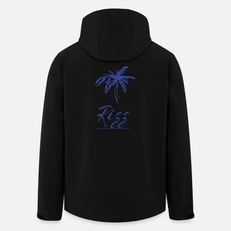 Rizz Palm Tropenprint - Recycelte Männer Softshell-Jacke von Stanley/Stella - Schwarz
