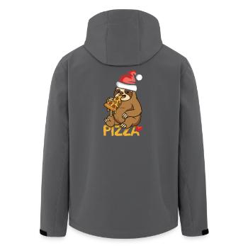 paresseux mangeant pizza Noël design - Veste softshell homme en polyester recyclé Stanley/Stella - noir - Dos - AI Model Male 185 light (185cm)