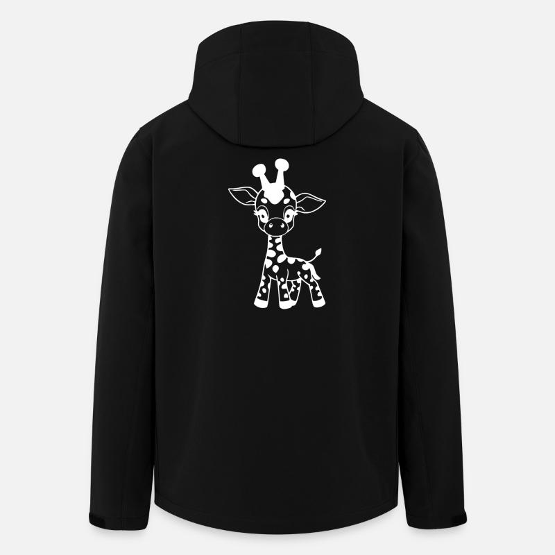 Giraffe Giraffenbaby - Recycelte Männer Softshell-Jacke von Stanley/Stella - Schwarz