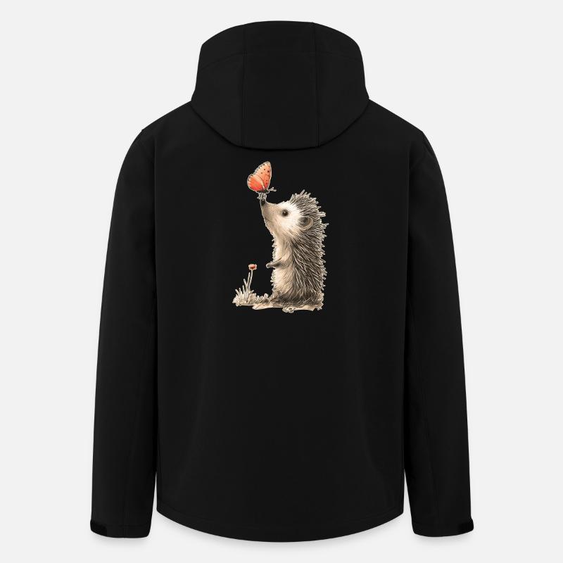 Igel und Schmetterling - Recycelte Männer Softshell-Jacke von Stanley/Stella - Schwarz