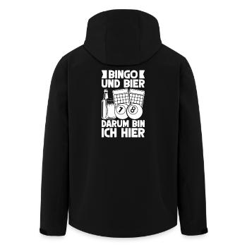 Bingo Player Bingo & Bier Darum Bin Ich Hier Bingo - Recycelte Männer Softshell-Jacke von Stanley/Stella - Schwarz - Hinten - AI Model Male 185 light (185cm)