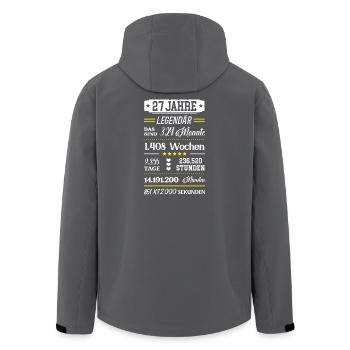 Geburtstag 27. Jahre Geburtstagsgeschenk 27 alt - Recycelte Männer Softshell-Jacke von Stanley/Stella - Schwarz - Hinten - AI Model Male 185 light (185cm)