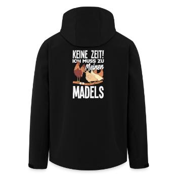 Keine Zeit! Ich muss zu meinen Mädels – Hühner - Recycelte Männer Softshell-Jacke von Stanley/Stella - Schwarz - Hinten - AI Model Male 185 light (185cm)