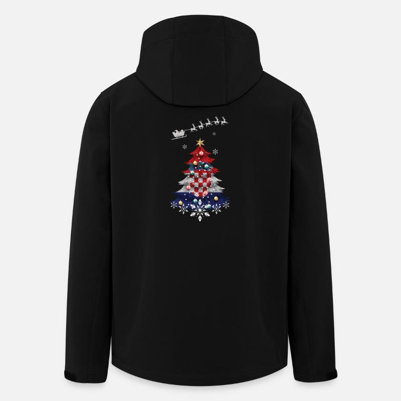 Weihnachtsbaum mit Kroatien-Flagge - Recycelte Männer Softshell-Jacke von Stanley/Stella - Schwarz