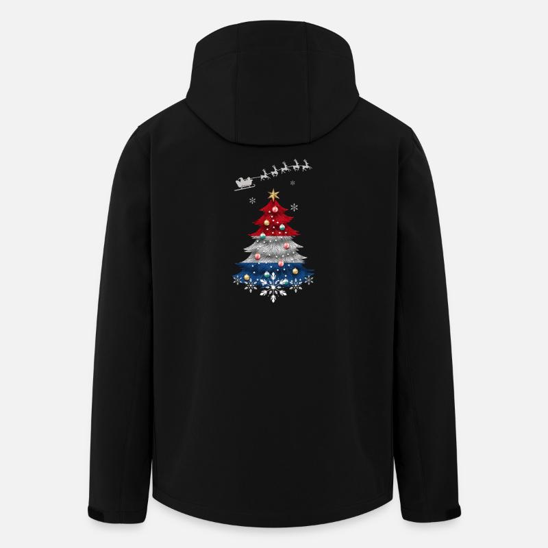 Christmas tree with Netherlands flag - Men’s Recycled Softshell Jacket by Stanley/Stella - black