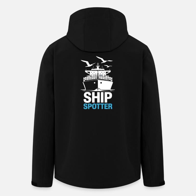 Spotter de navire Passion Maritime - Veste softshell homme en polyester recyclé Stanley/Stella - noir
